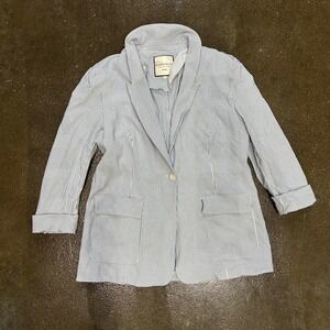 Bagatelle Collection New York Blue White Striped Size Large Blazer